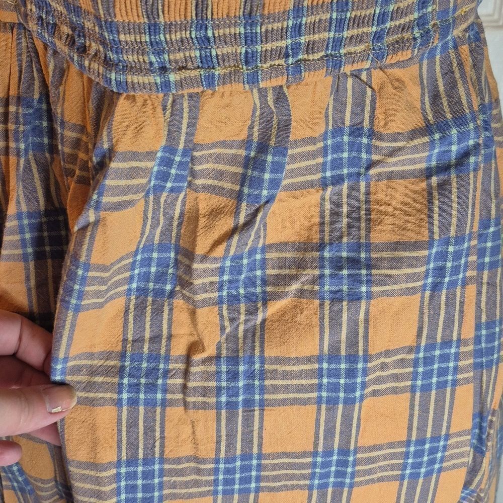 Gilla Sz L Cotton Plaid Button-Down Dress - Picture 6 of 10